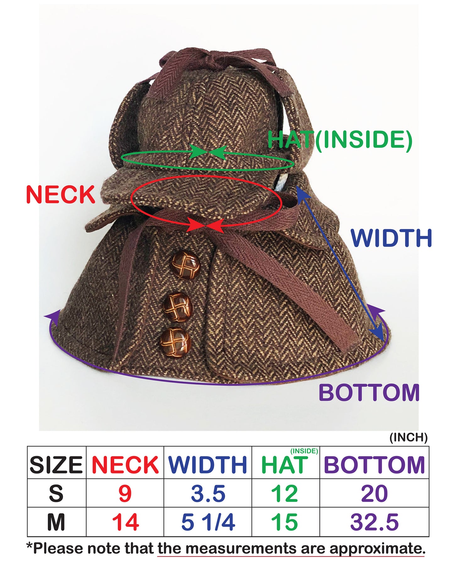 Sherlock Holmes style Hat & Cape Set