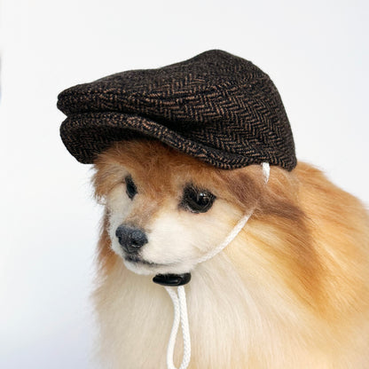 Black & Brown Herringbone Ivy Flat caps