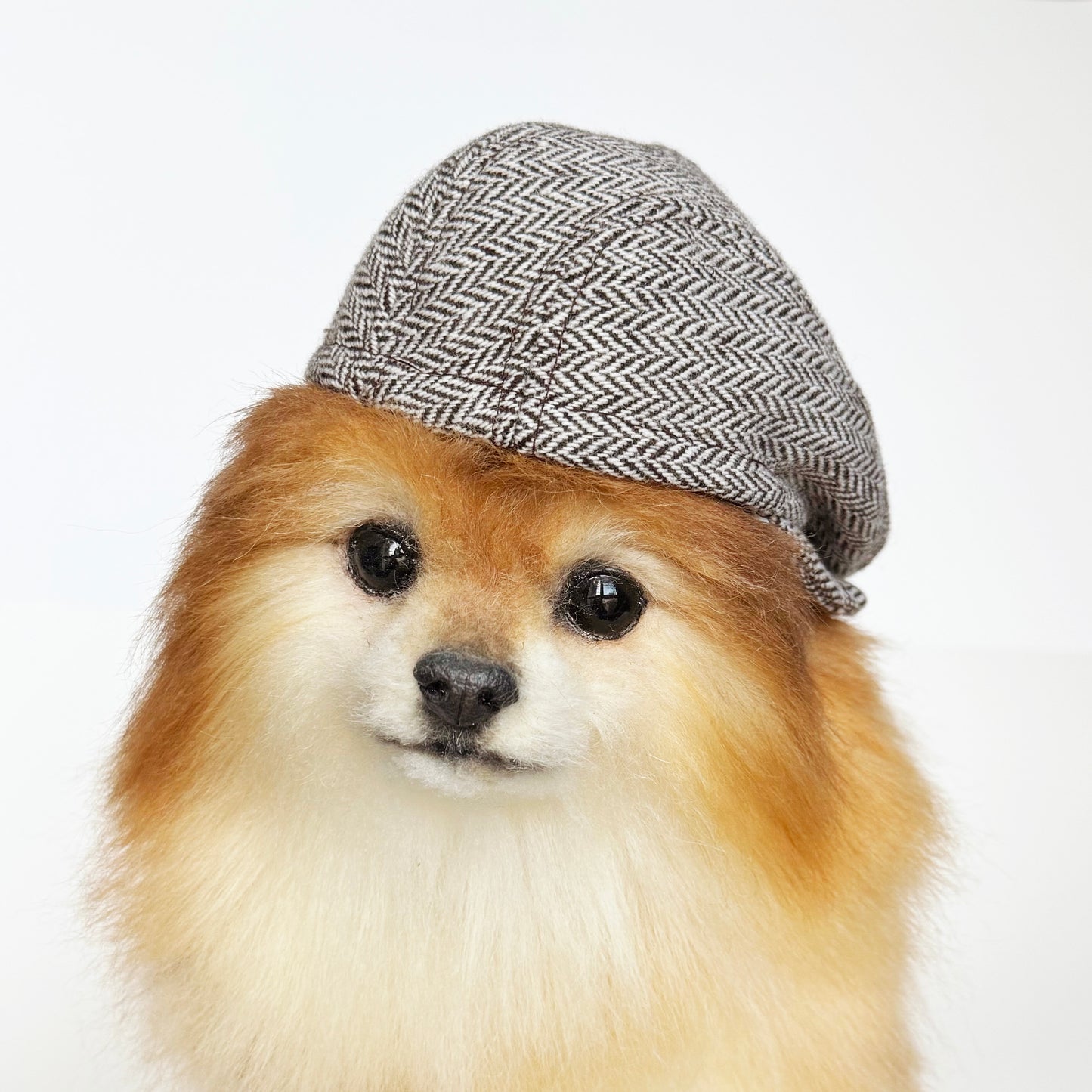 Brown & White Herringbone Ivy Flat caps