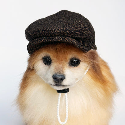 Black & Brown Herringbone Ivy Flat caps