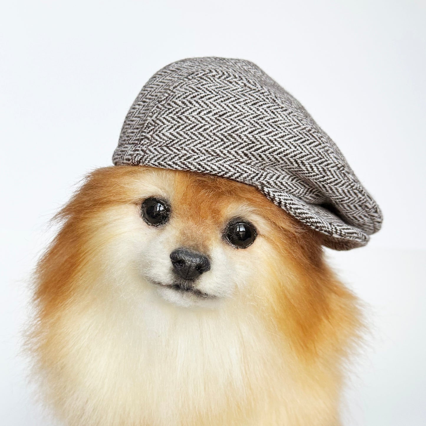 Brown & White Herringbone Ivy Flat caps