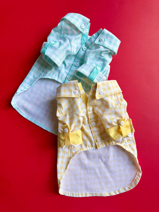 Gingham roll up sleeve shirts