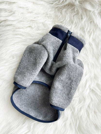 Gray Fleece Half Zip-up Sweater