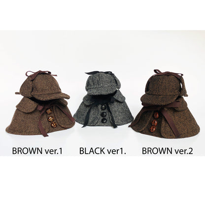 Sherlock Holmes style Hat & Cape Set