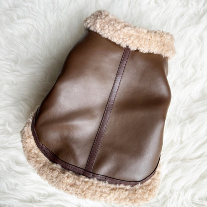 Brown Faux Leather Rider Jacket