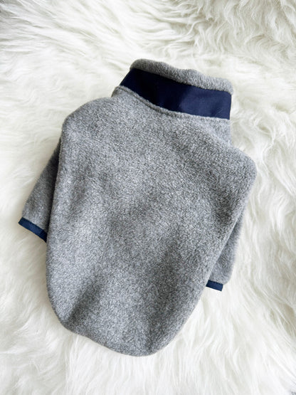 Gray Fleece Half Zip-up Sweater