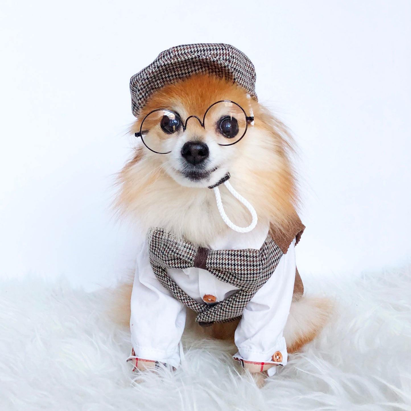 Check button down suit vest