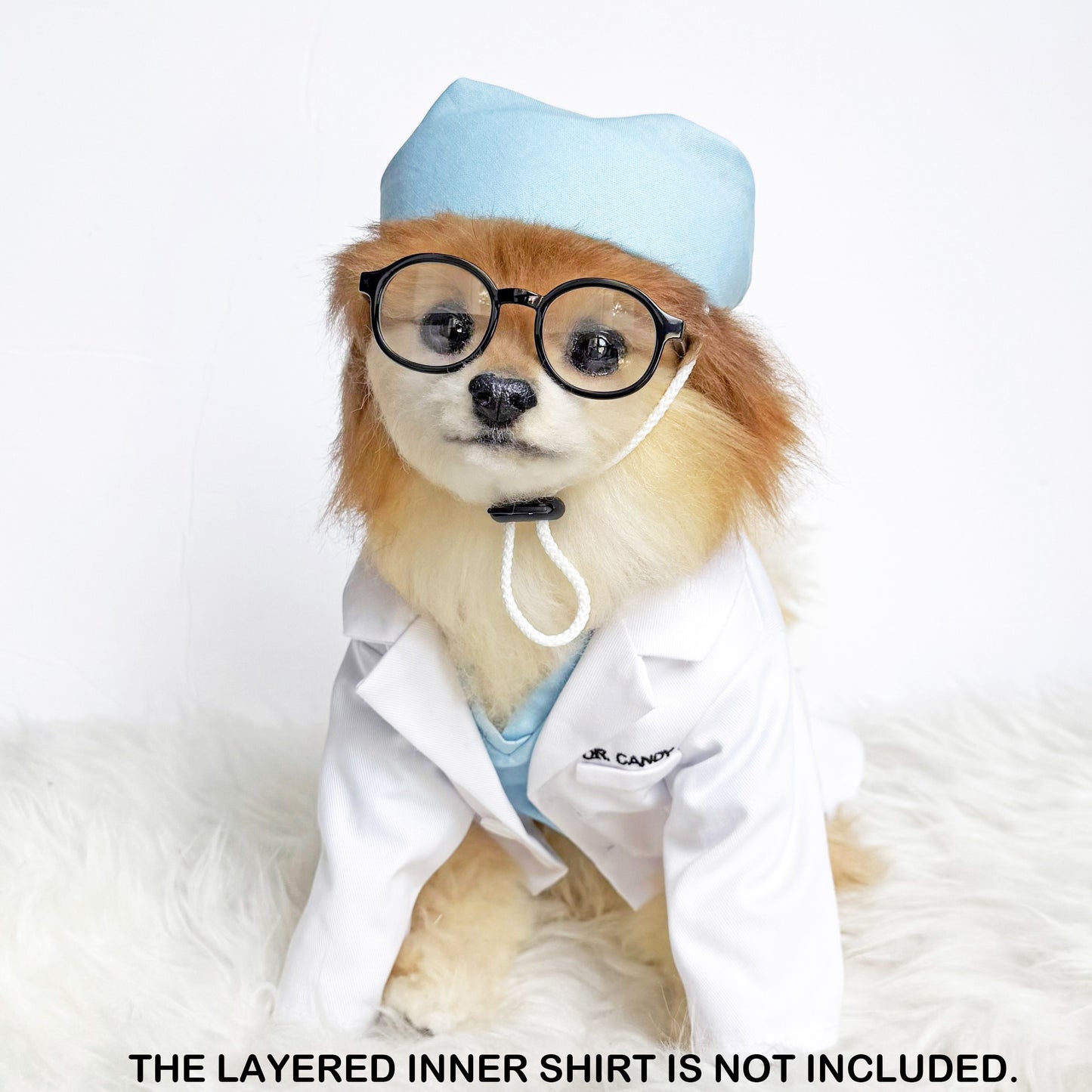 Personalized Doctor gown & matching mask prop Costume set