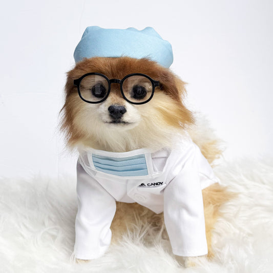 Personalized Doctor gown & matching mask prop Costume set