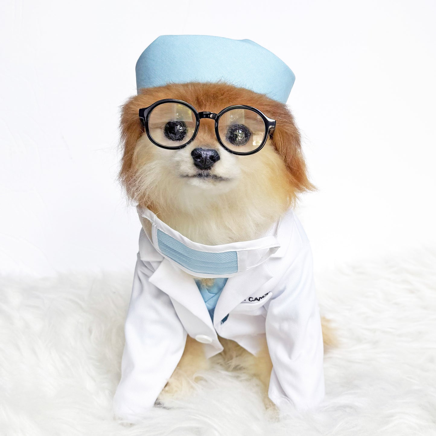 Personalized Doctor gown & matching mask prop Costume set