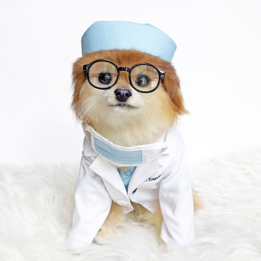 Personalized Doctor gown & matching mask prop Costume set