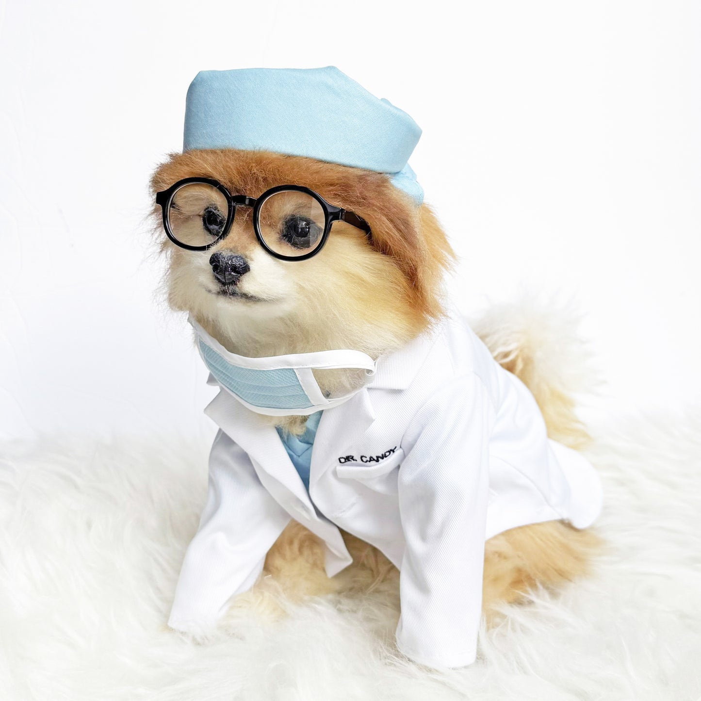 Personalized Doctor gown & matching mask prop Costume set