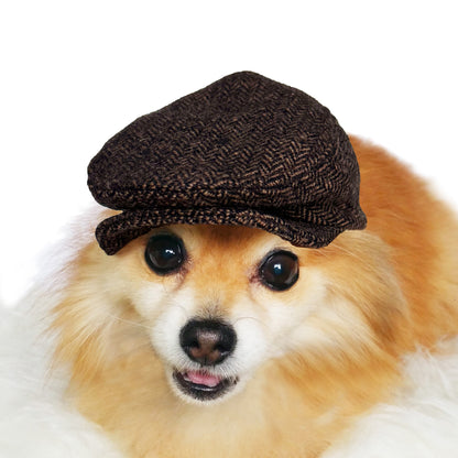 Black & Brown Herringbone Ivy Flat caps