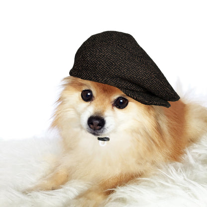 Black & Brown Herringbone Ivy Flat caps