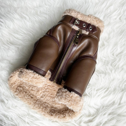Brown Faux Leather Rider Jacket