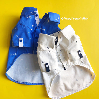Summer Marine print Button Down Shirts