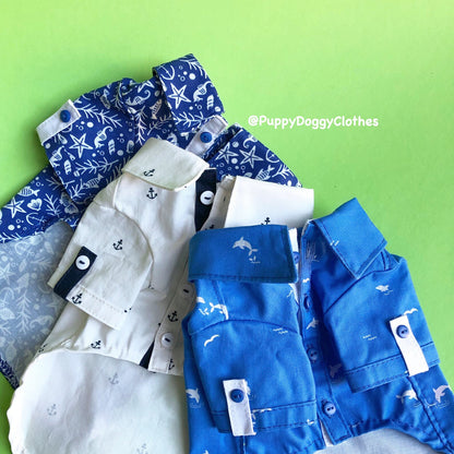 Summer Marine print Button Down Shirts