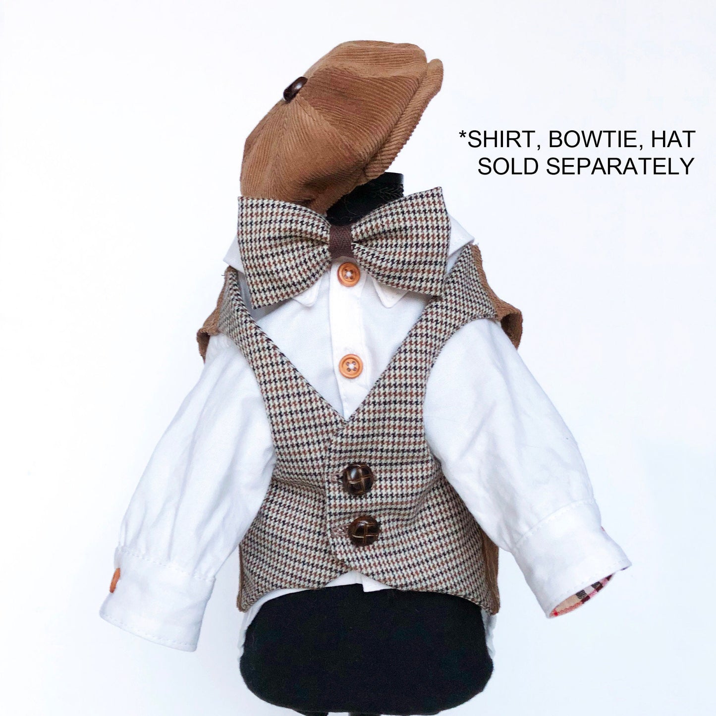 Check button down suit vest