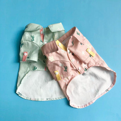 Dino Cactus print Summer Button Down Shirts