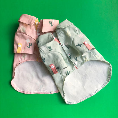 Dino Cactus print Summer Button Down Shirts