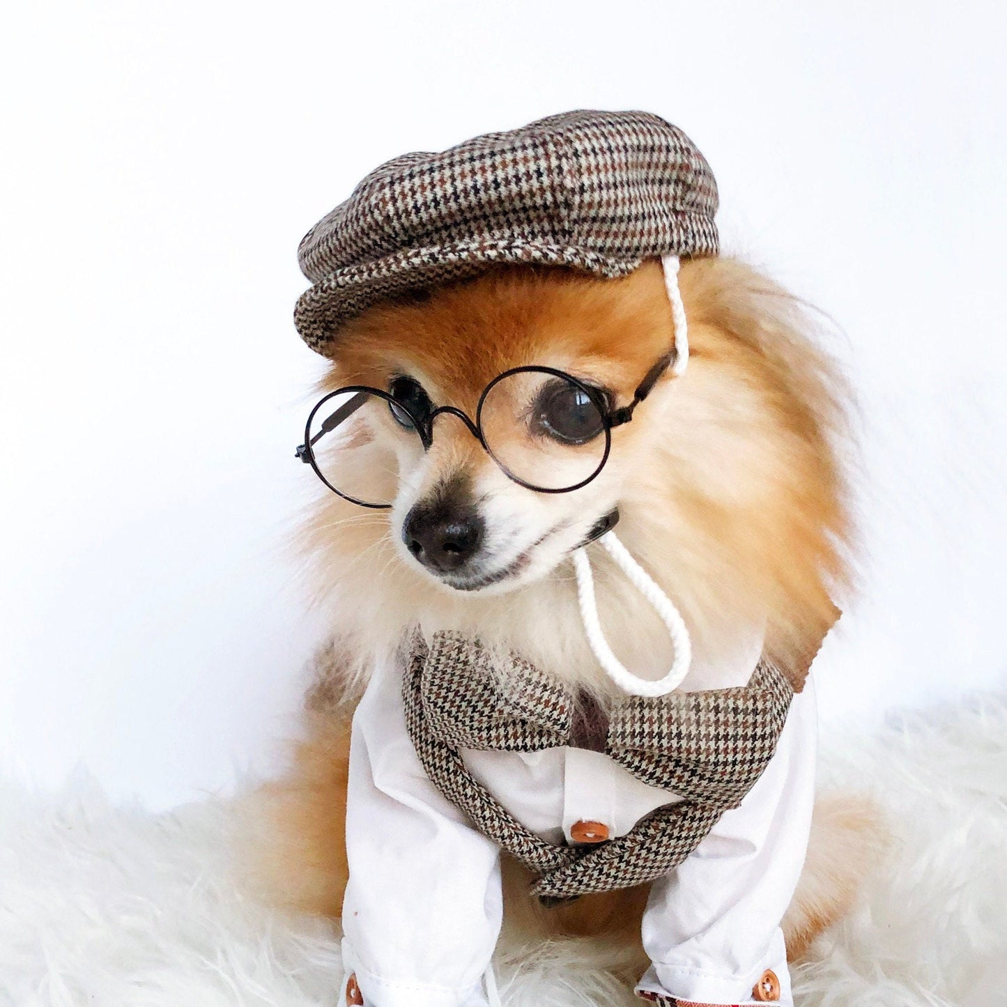 Check button down suit vest