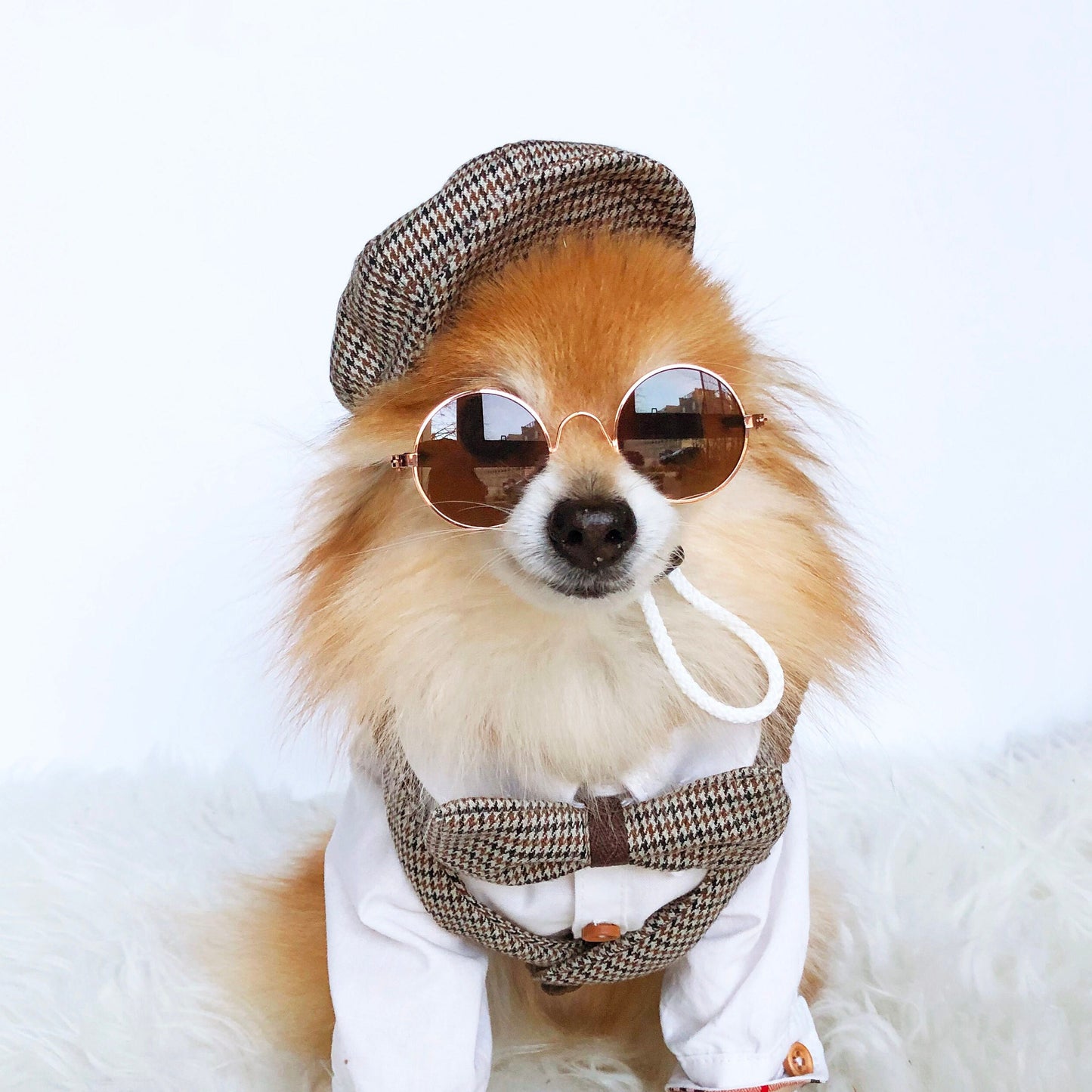 Check button down suit vest