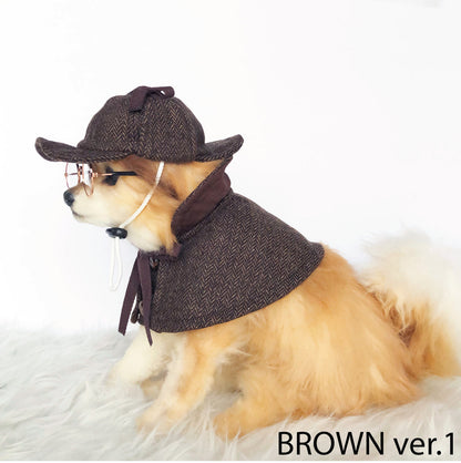 Sherlock Holmes style Hat & Cape Set
