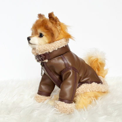 Brown Faux Leather Rider Jacket