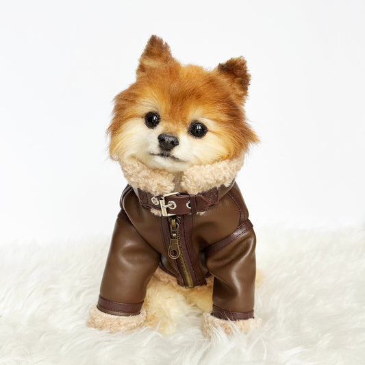 Brown Faux Leather Rider Jacket