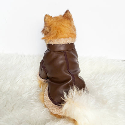 Brown Faux Leather Rider Jacket