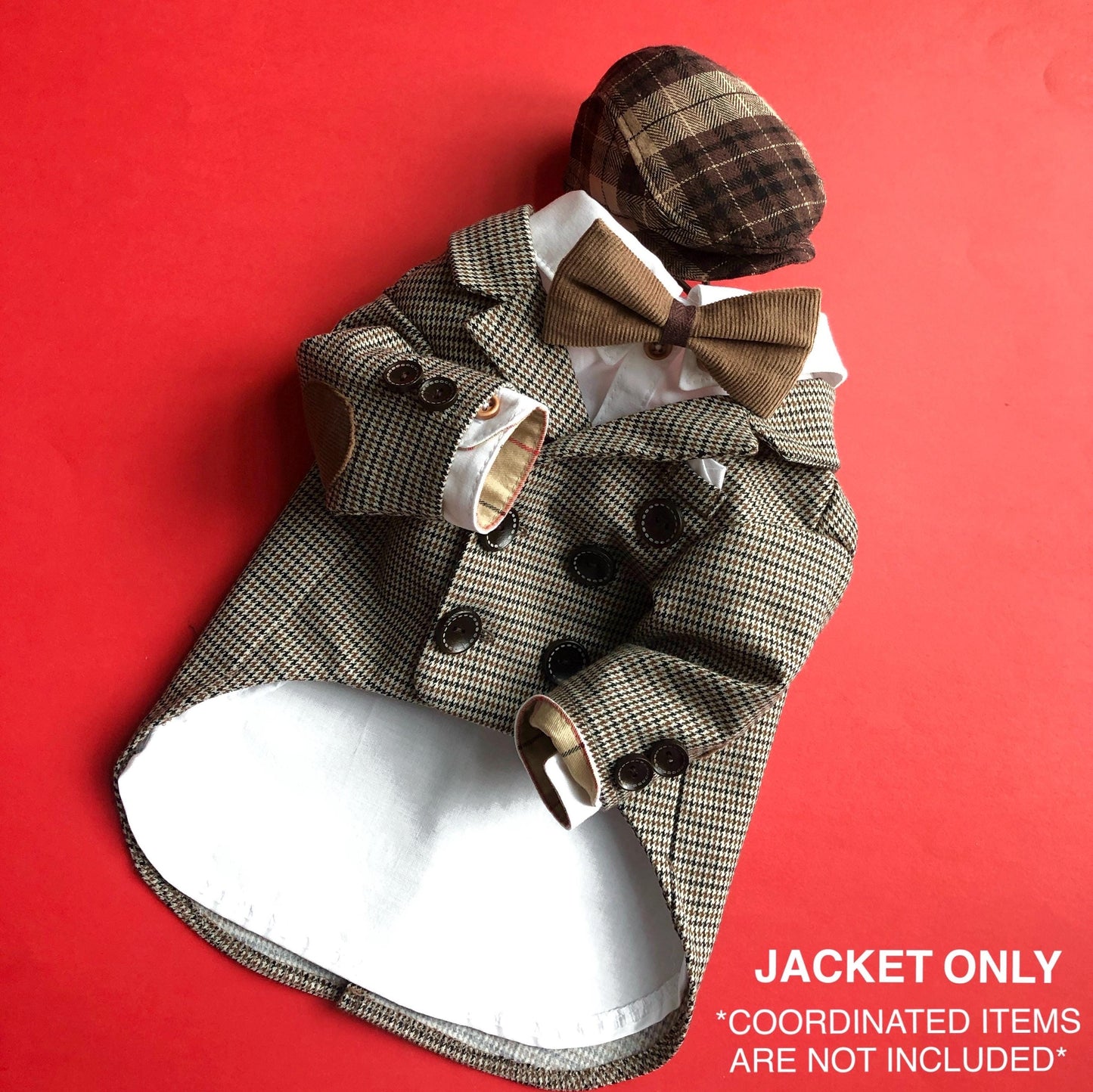 Elbow Patch Double Breasted Checked Suit Jackets