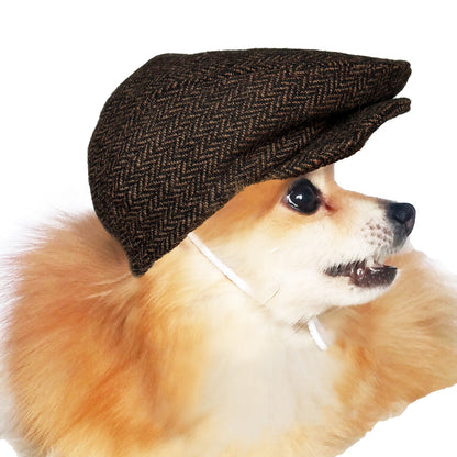Black & Brown Herringbone Ivy Flat caps