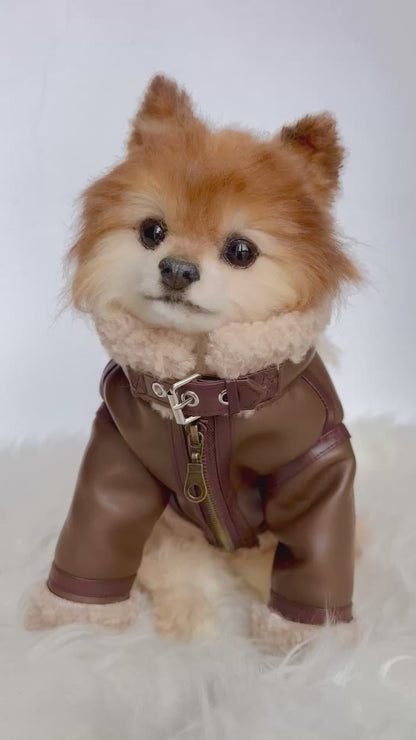 Brown Faux Leather Rider Jacket