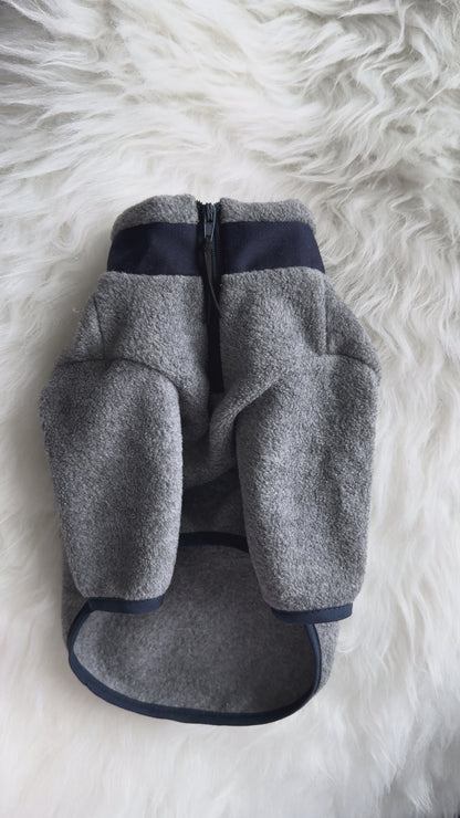 Gray Fleece Half Zip-up Sweater