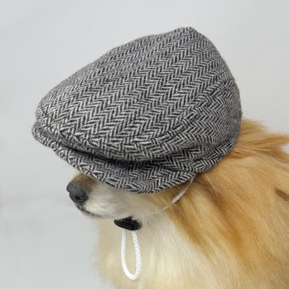 Black & White Herringbone Ivy Flat caps